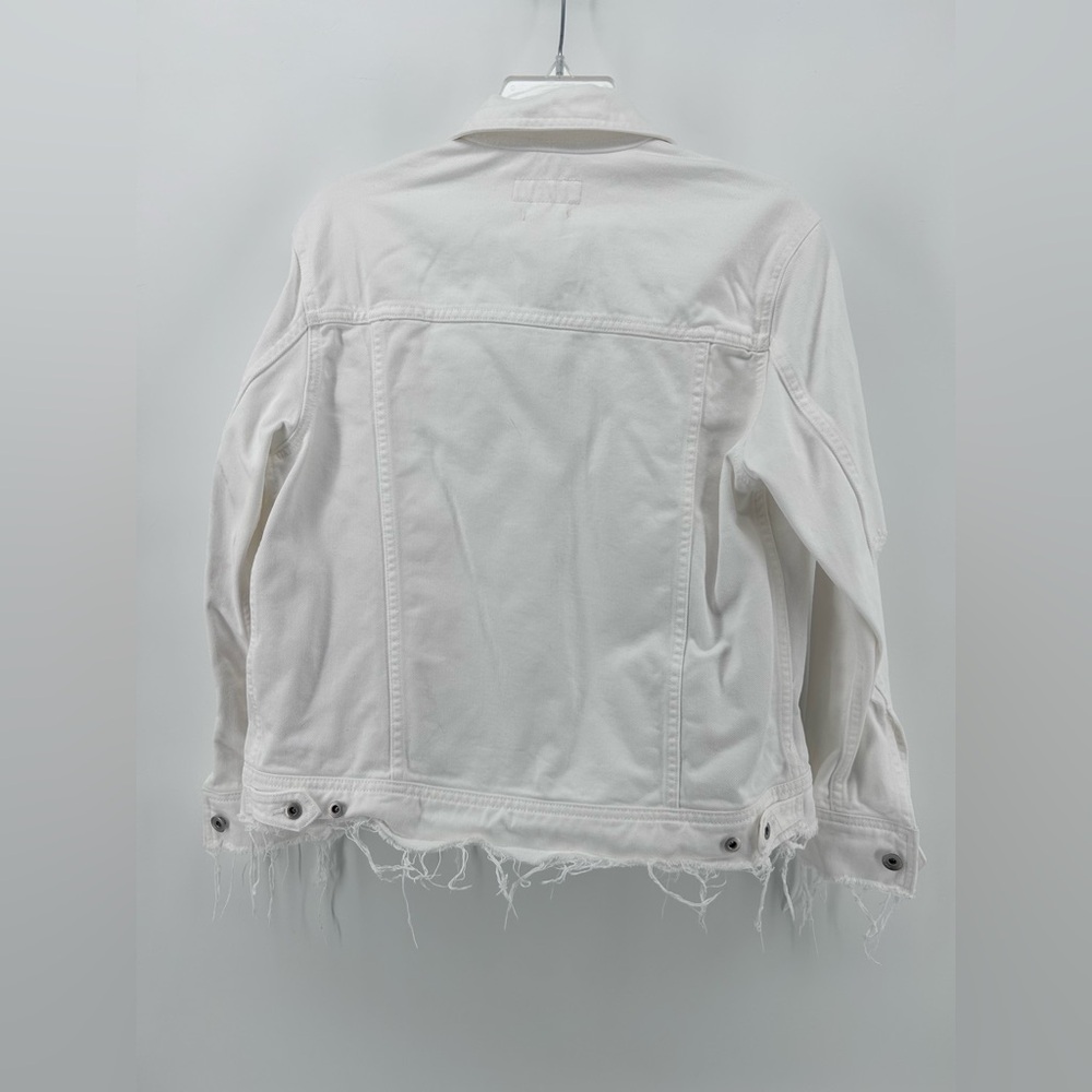 rag and bone White Destroyed denim jacket women Size Xs Oversized - Picture 9 of 13
